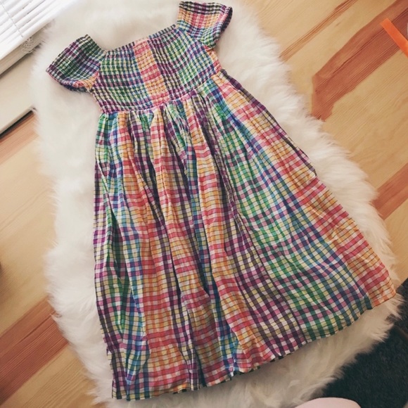 J. Crew Girl's Smocked Dress In Rainbow - Picture 3 of 7